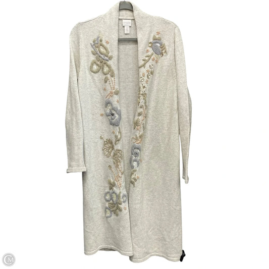 Sweater Cardigan By Chicos In Beige, Size: S