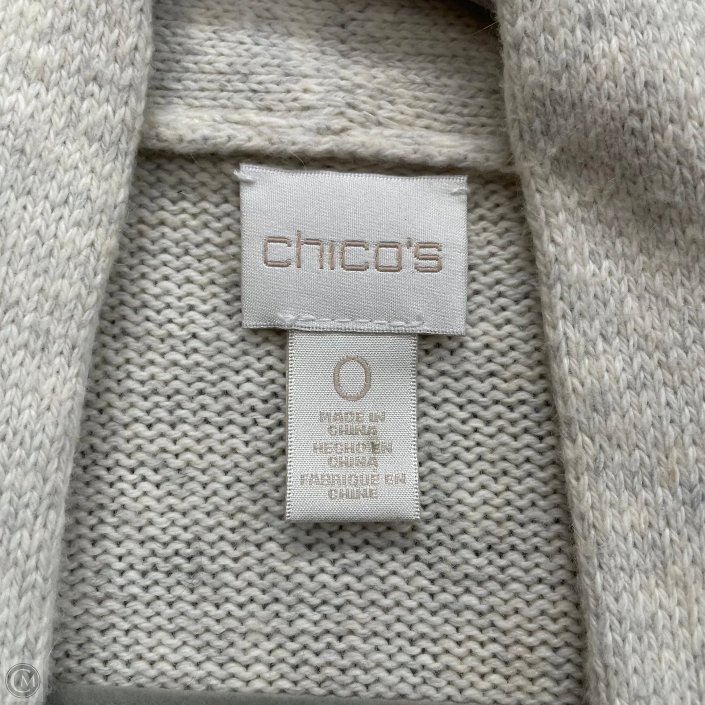 Sweater Cardigan By Chicos In Beige, Size: S
