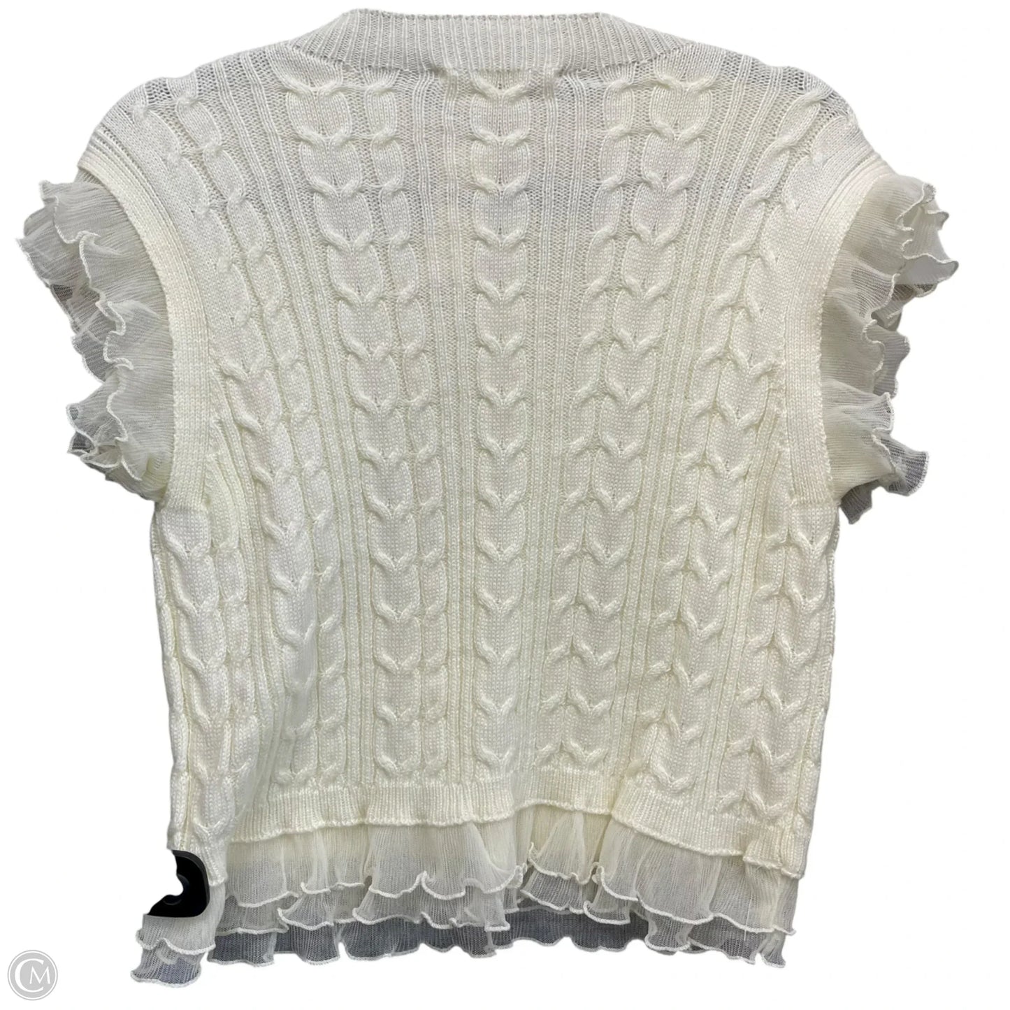 Top Short Sleeve By Self Contrast In Cream, Size: Xs