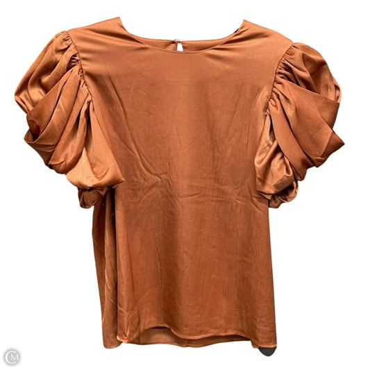 Blouse Short Sleeve By Entro In Orange, Size: S