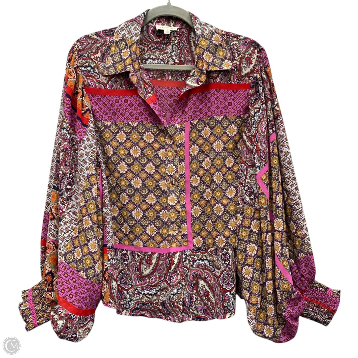 Blouse Long Sleeve By Ee Some In Multi-colored, Size: S