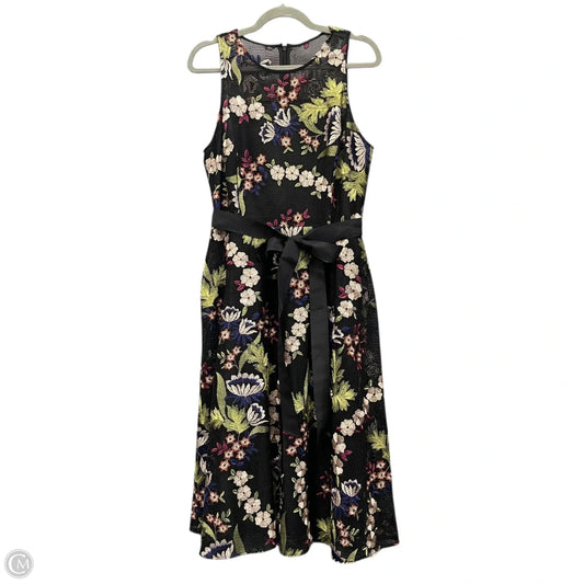 Dress Party Midi By Tahari By Arthur Levine In Black, Size: 12