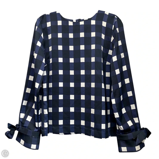 Top Long Sleeve By Banana Republic In Blue & White, Size: M