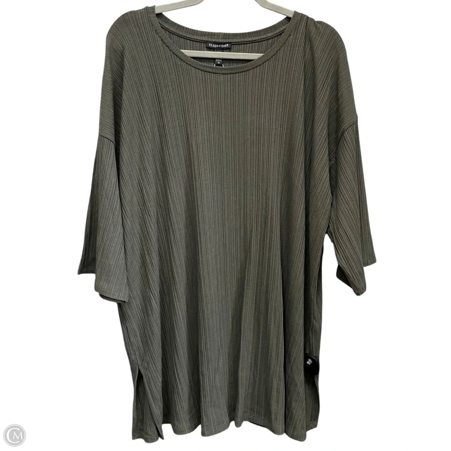 Tunic 3/4 Sleeve By Eileen Fisher In Green, Size: 2x