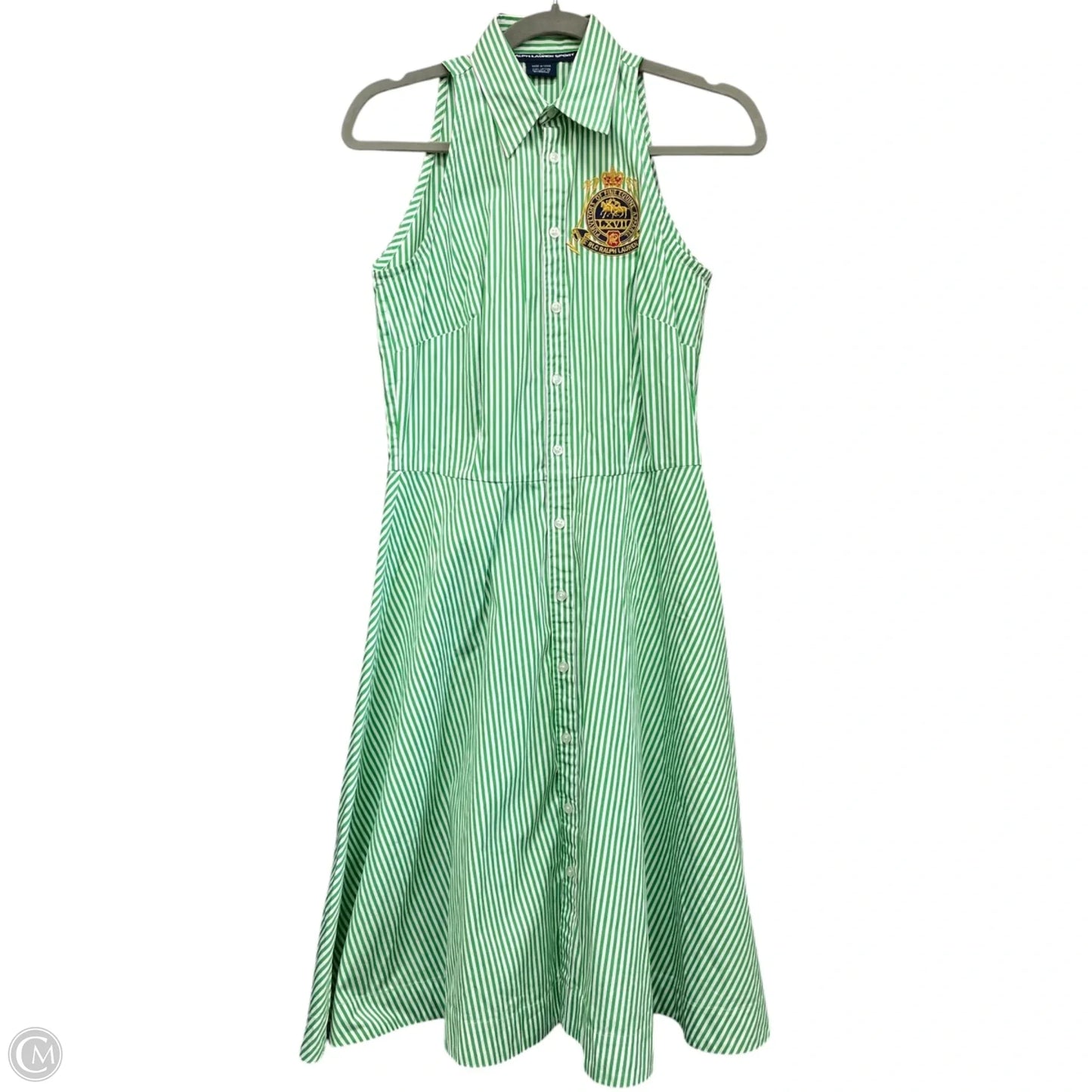 Dress Casual Short By Ralph Lauren In Green & White, Size: 6