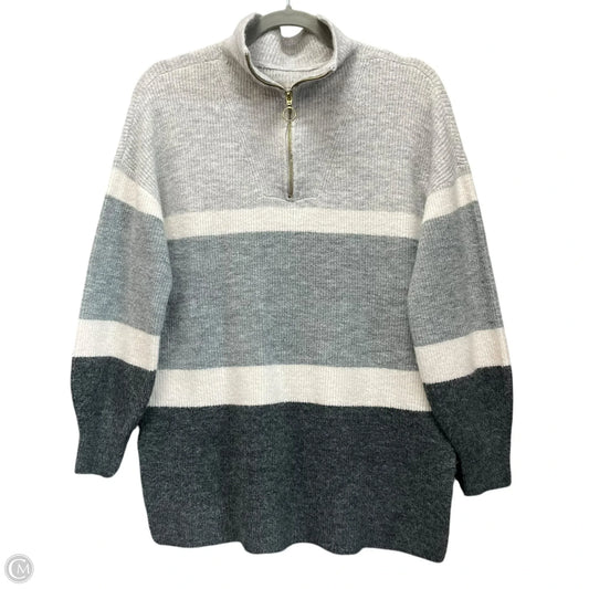 Sweater By Loft In Cream & Grey, Size: M