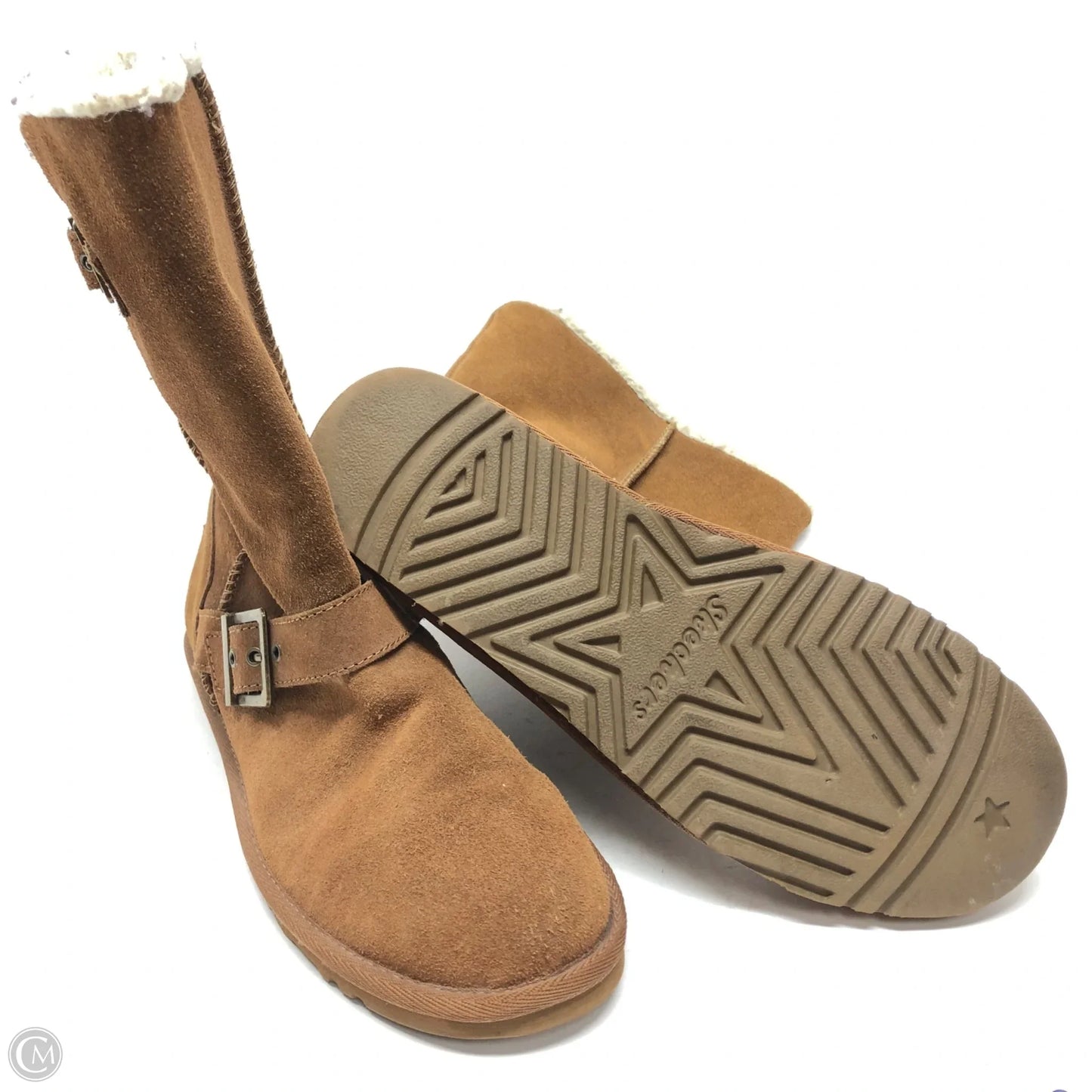 Boots Mid-calf Flats By Skechers In Brown, Size: 11