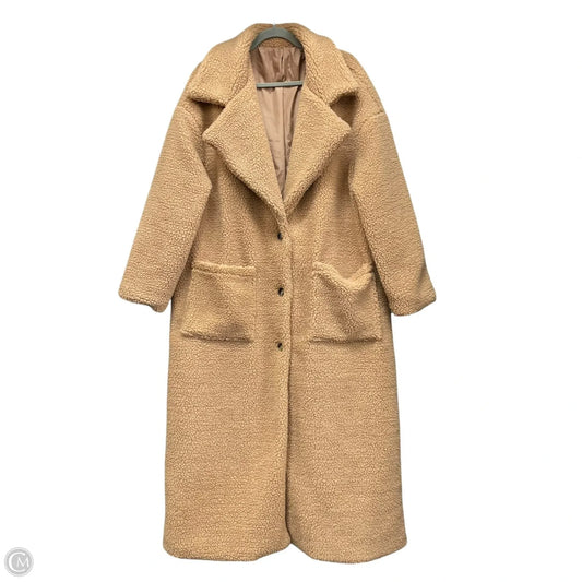Coat Faux Fur & Sherpa By Shein In Tan, Size: 8