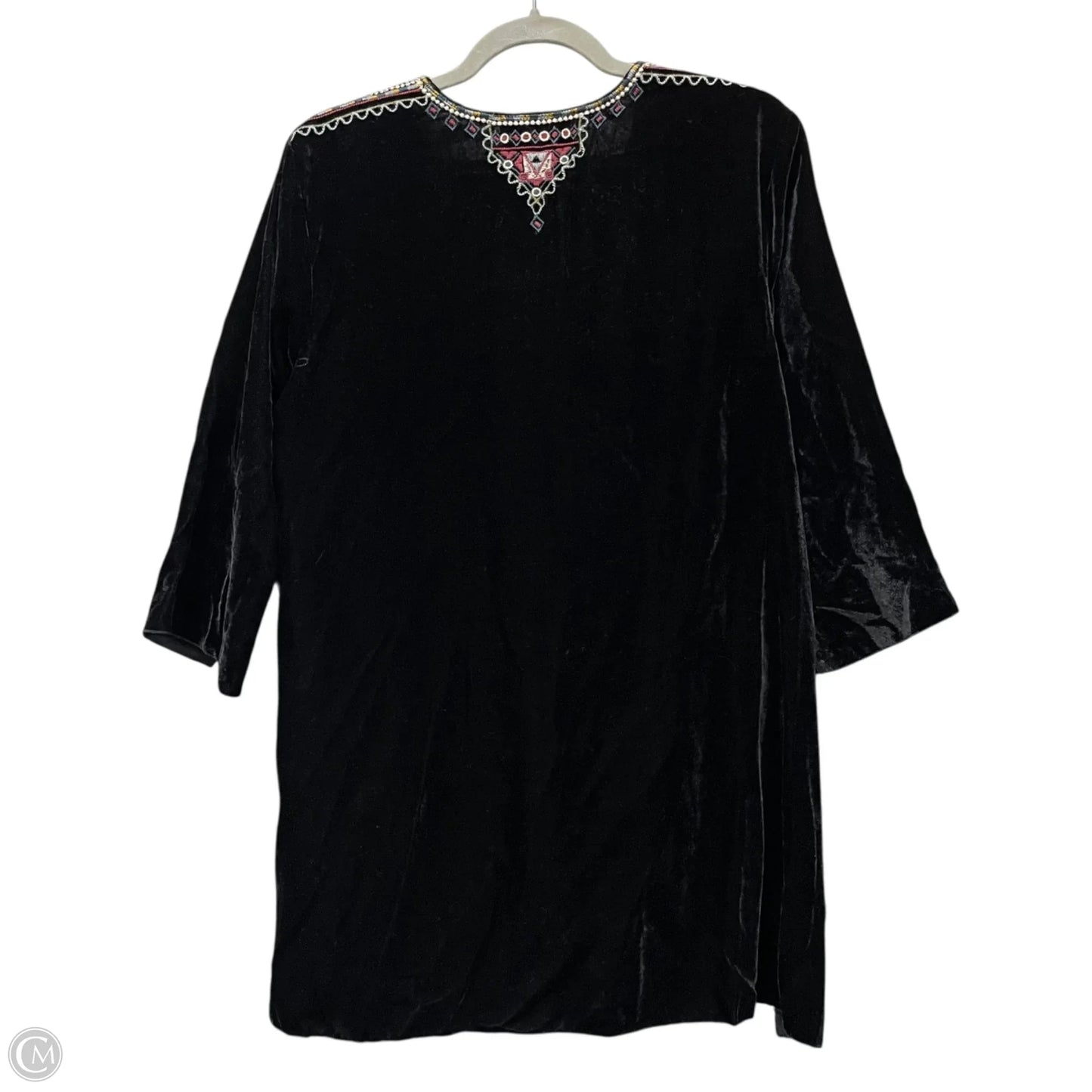 Tunic 3/4 Sleeve By Johnny Was In Black, Size: M