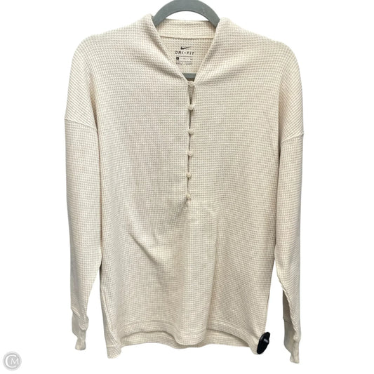 Athletic Top Long Sleeve Crewneck By Nike Apparel In Beige, Size: S