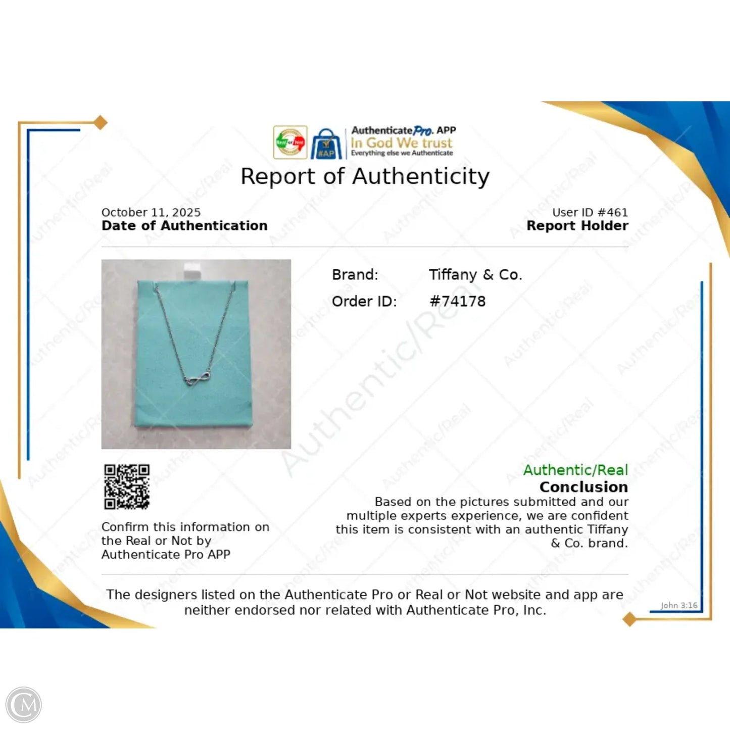 Necklace Luxury Designer By Tiffany And Company