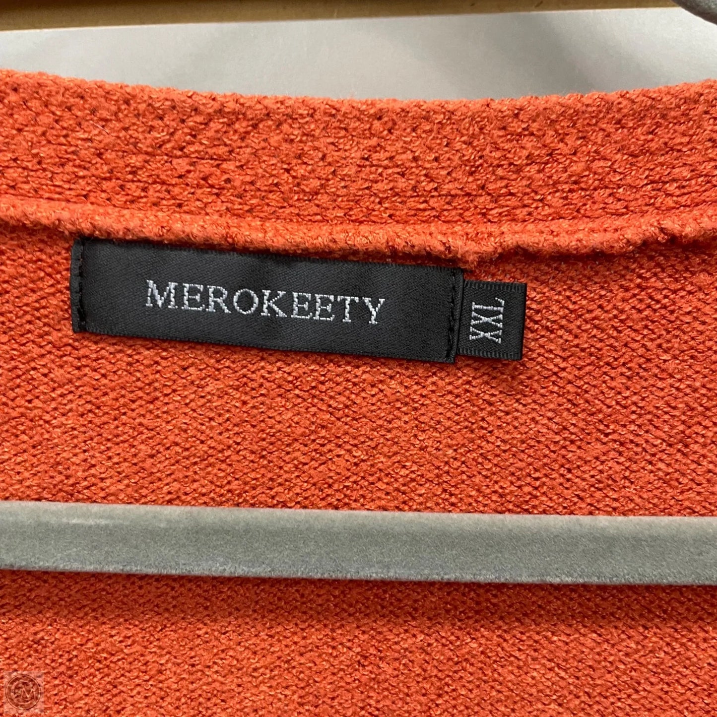 Sweater Cardigan By Merokeety In Orange, Size: Xxl