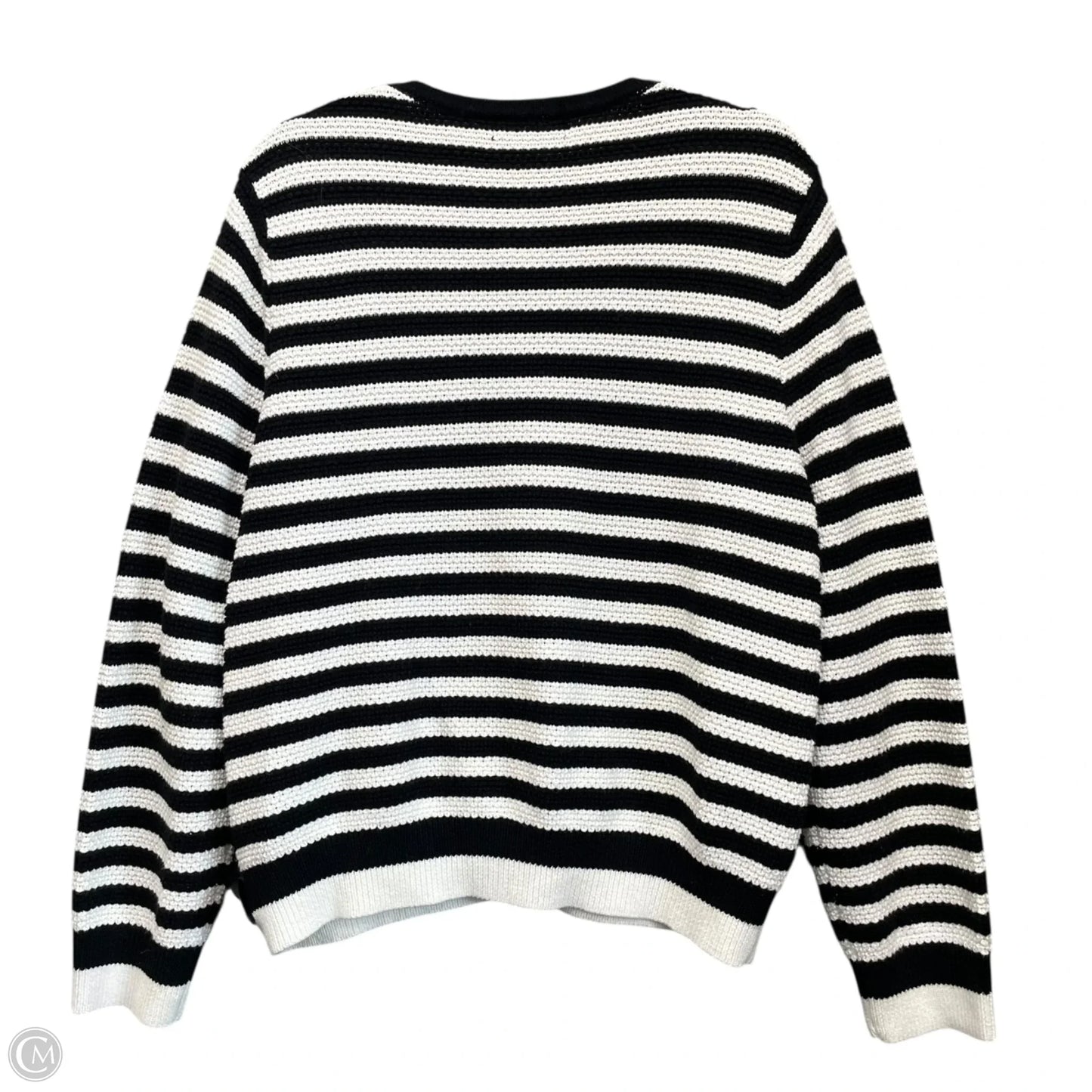 Sweater Cardigan By Lillusory In Black & White, Size: Xl