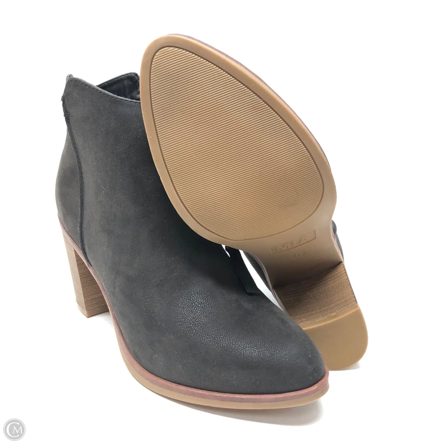 Boots Ankle Heels By Mia In Grey, Size: 9
