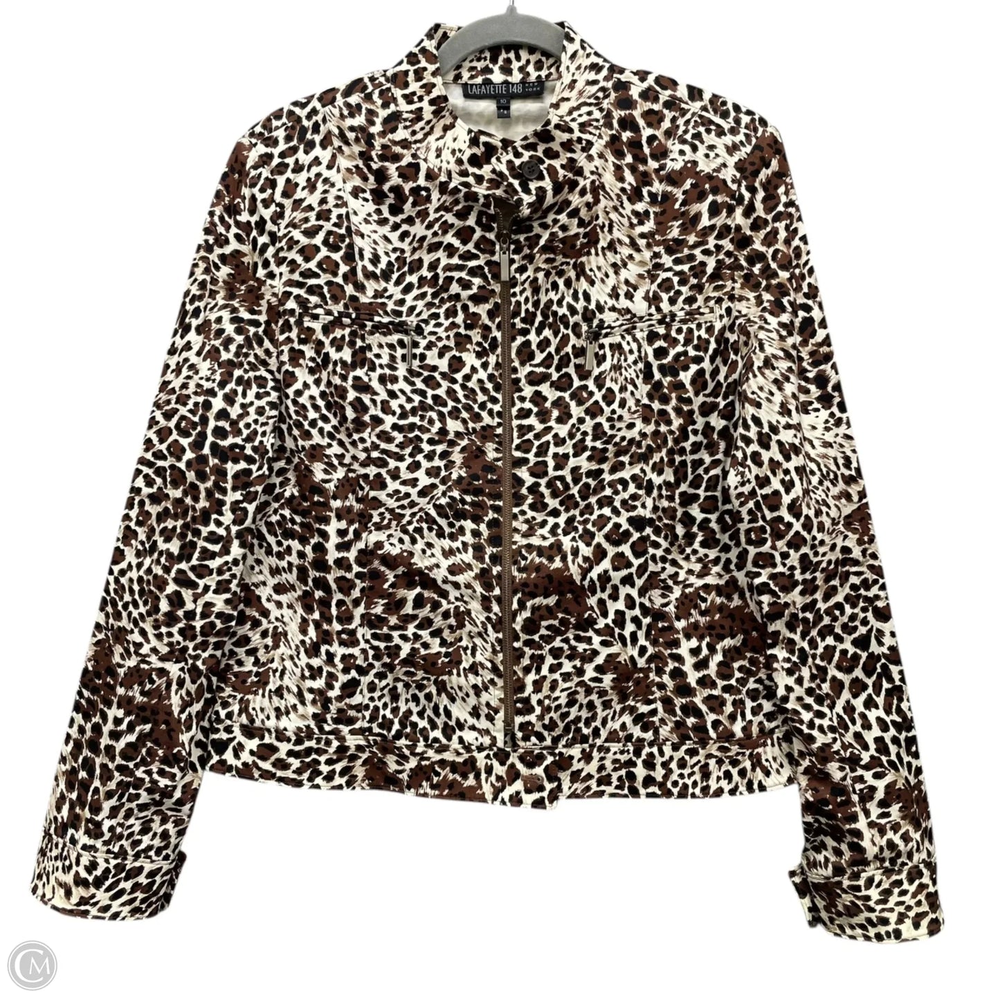 Blazer Designer By Lafayette 148 In Brown, Size: 10