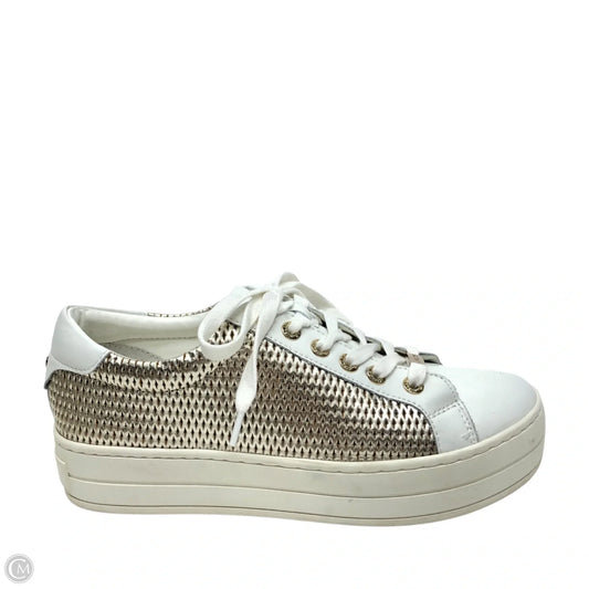 Shoes Sneakers By J Slides In Gold & White, Size: 6