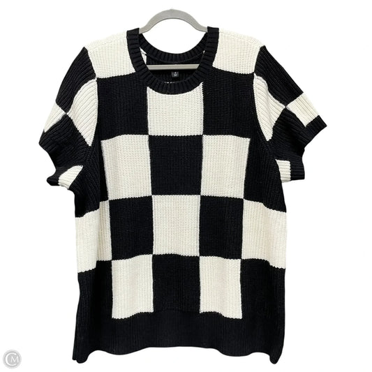 Sweater Short Sleeve By Torrid In Black & Cream, Size: 4x
