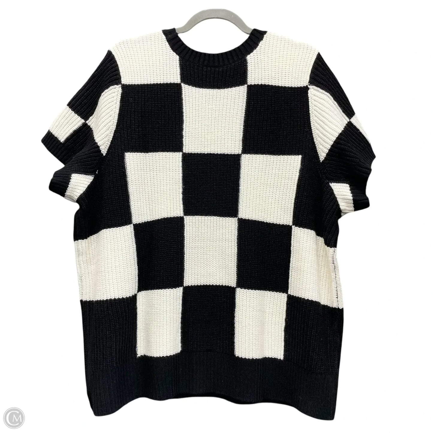 Sweater Short Sleeve By Torrid In Black & Cream, Size: 4x