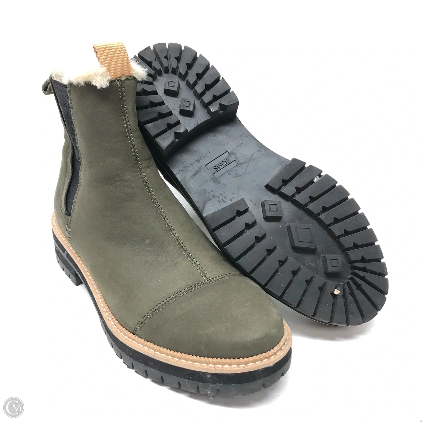 Boots Ankle Flats By Toms In Green, Size: 7.5