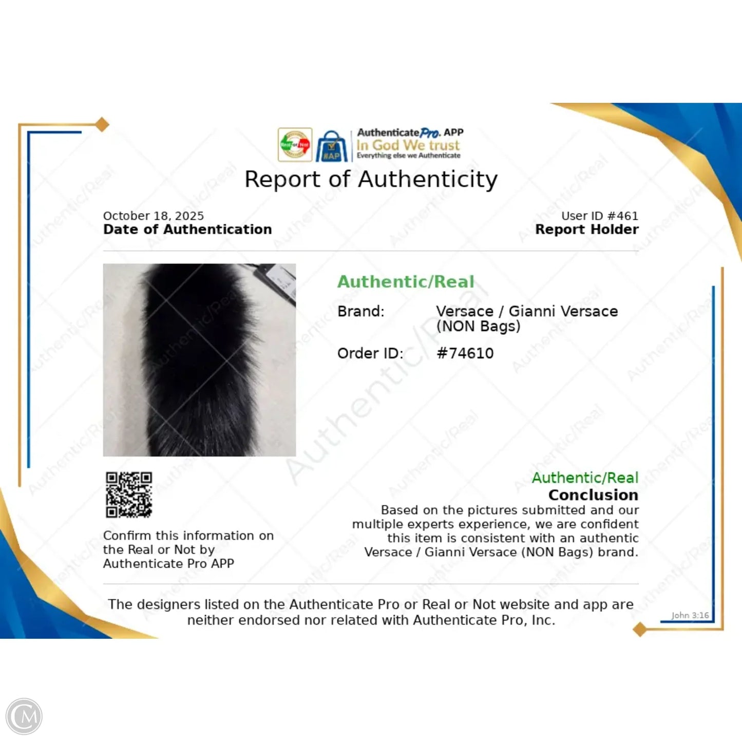 Accessory Luxury Designer Tag By Versace