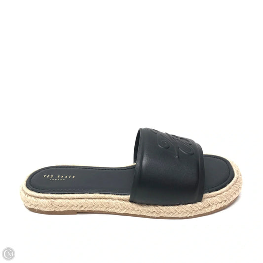 Sandals Flats By Ted Baker In Black & Tan, Size: 10