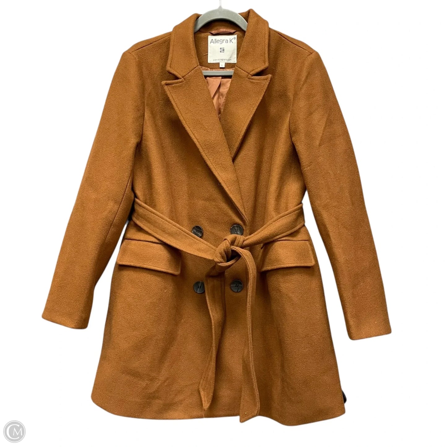 Coat Peacoat By Allegra K In Tan, Size: L