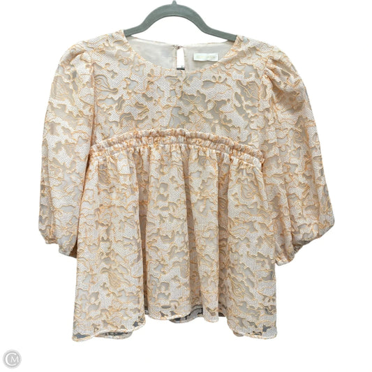 Blouse 3/4 Sleeve By Cma In Peach, Size: M