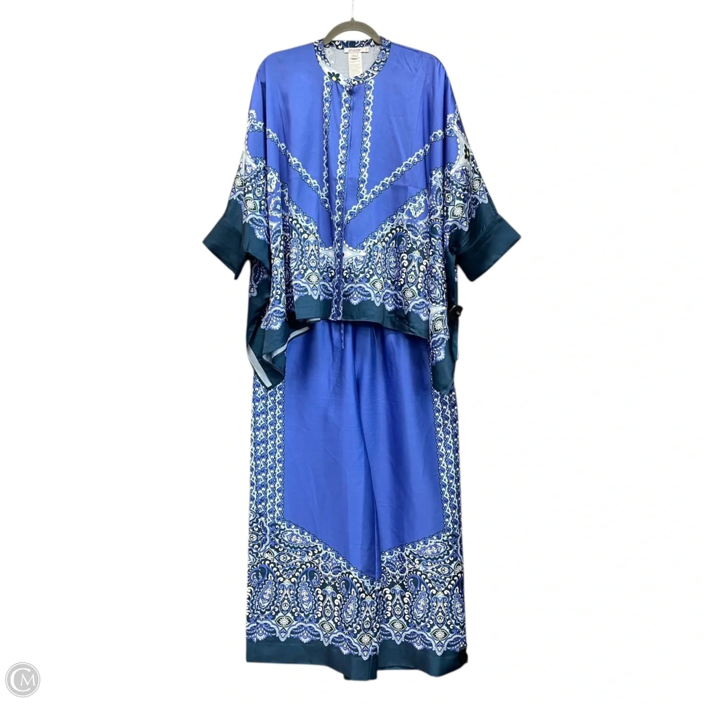 Pants Set 2pc By Chicos In Blue & White, Size: M