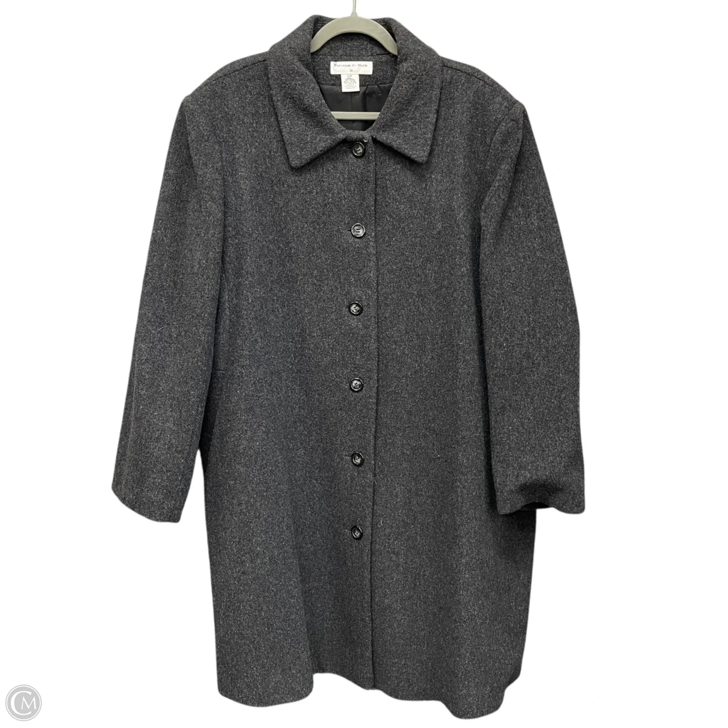 Coat Peacoat By Preston And New York In Grey, Size: 22