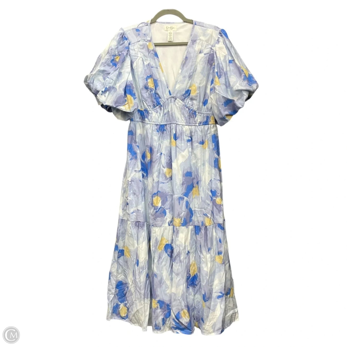 Dress Casual Midi By Jessica Simpson In Blue & White, Size: L