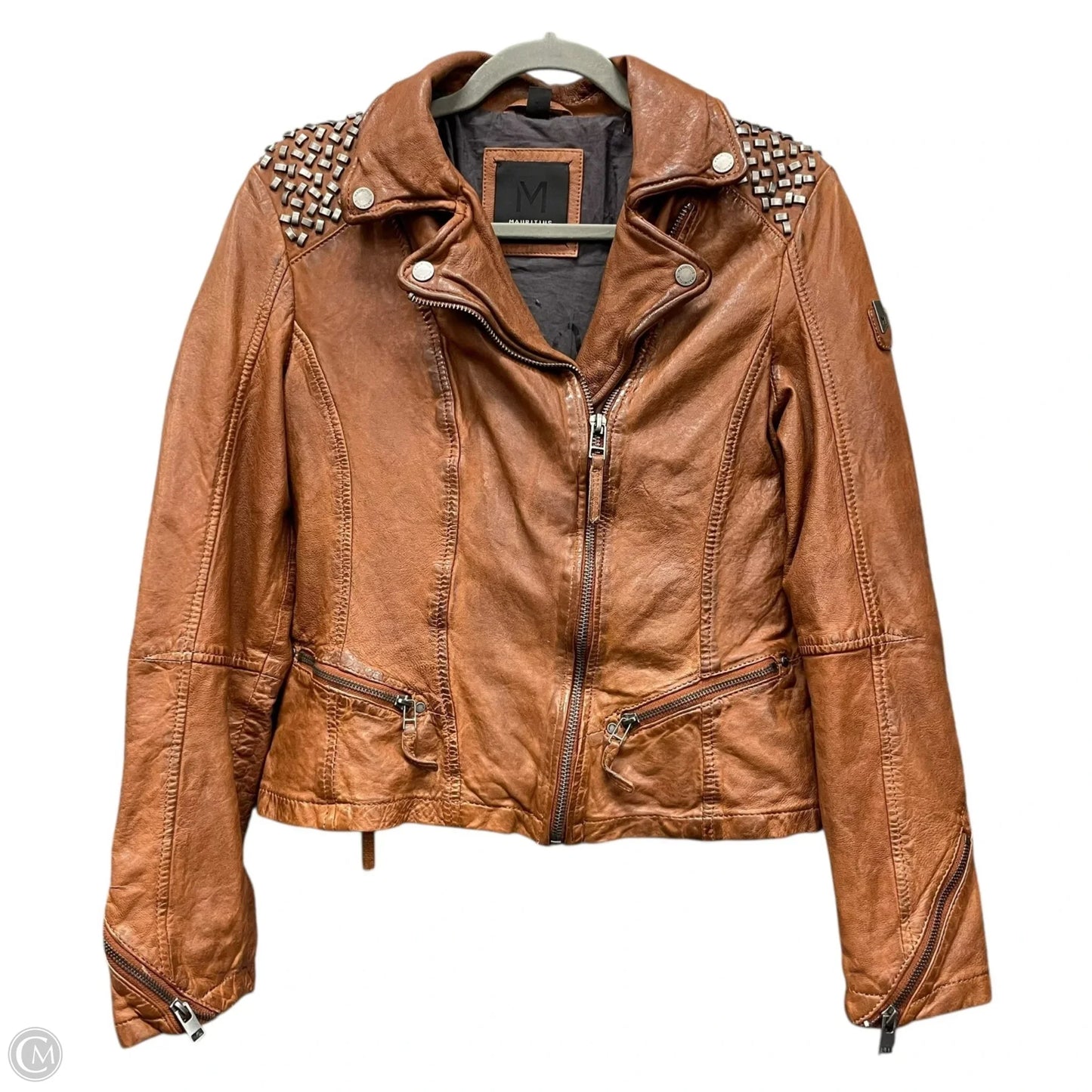 Jacket Leather By Cma In Brown, Size: 10