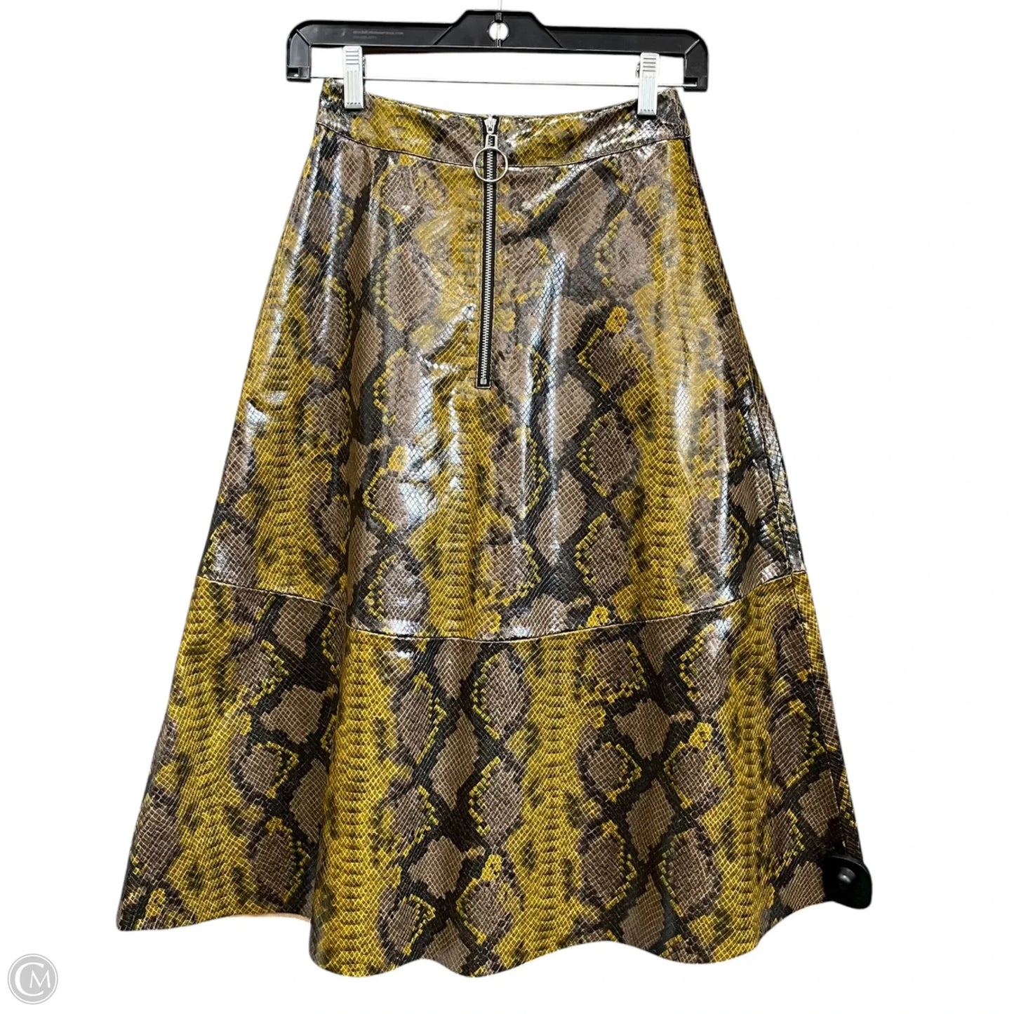 Skirt Midi By Zara Basic In Snakeskin Print, Size: Xs