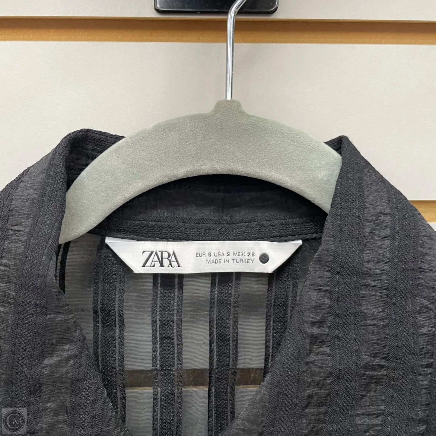 Blouse Long Sleeve By Zara In Black, Size: S