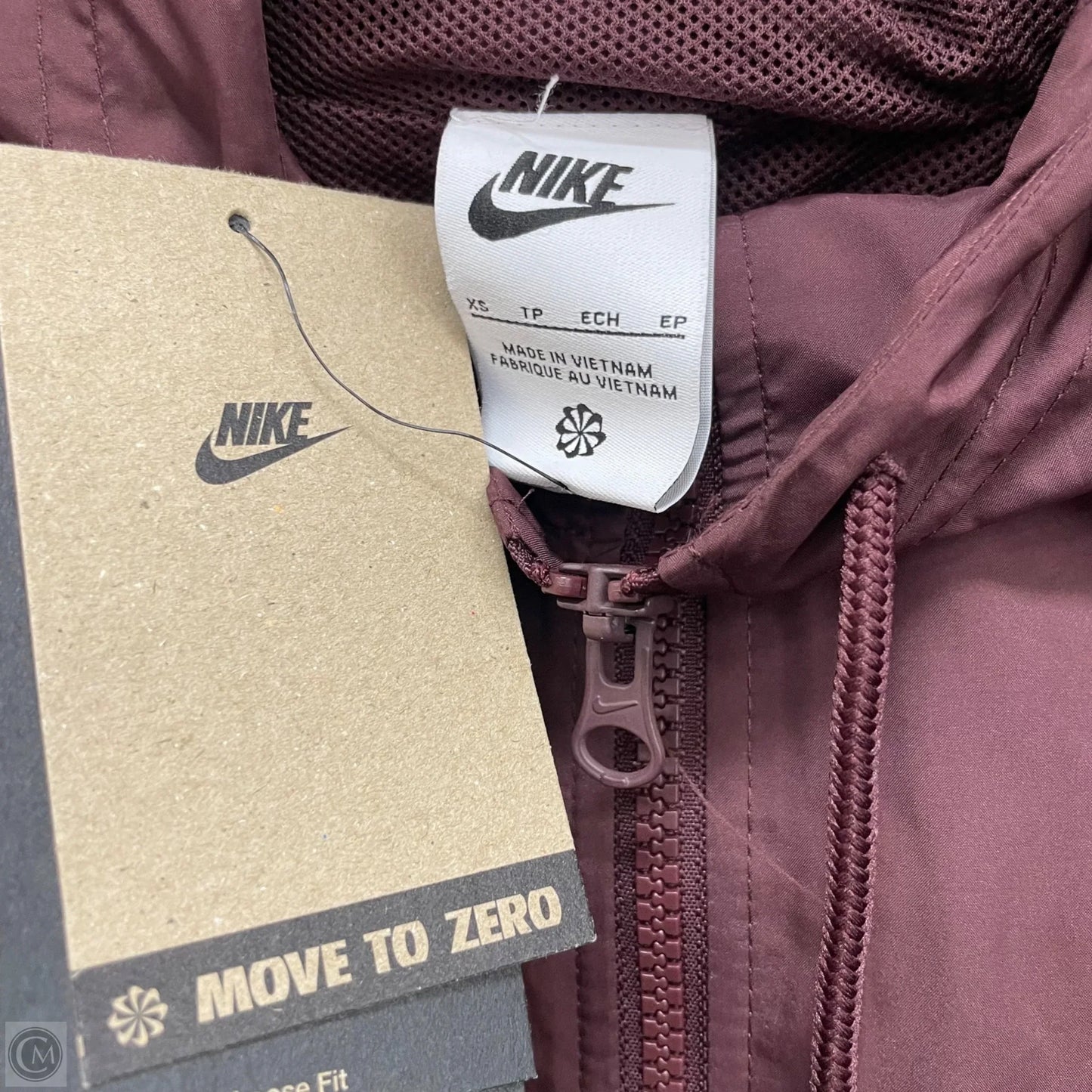 Athletic Jacket By Nike Apparel In Maroon, Size: Xs