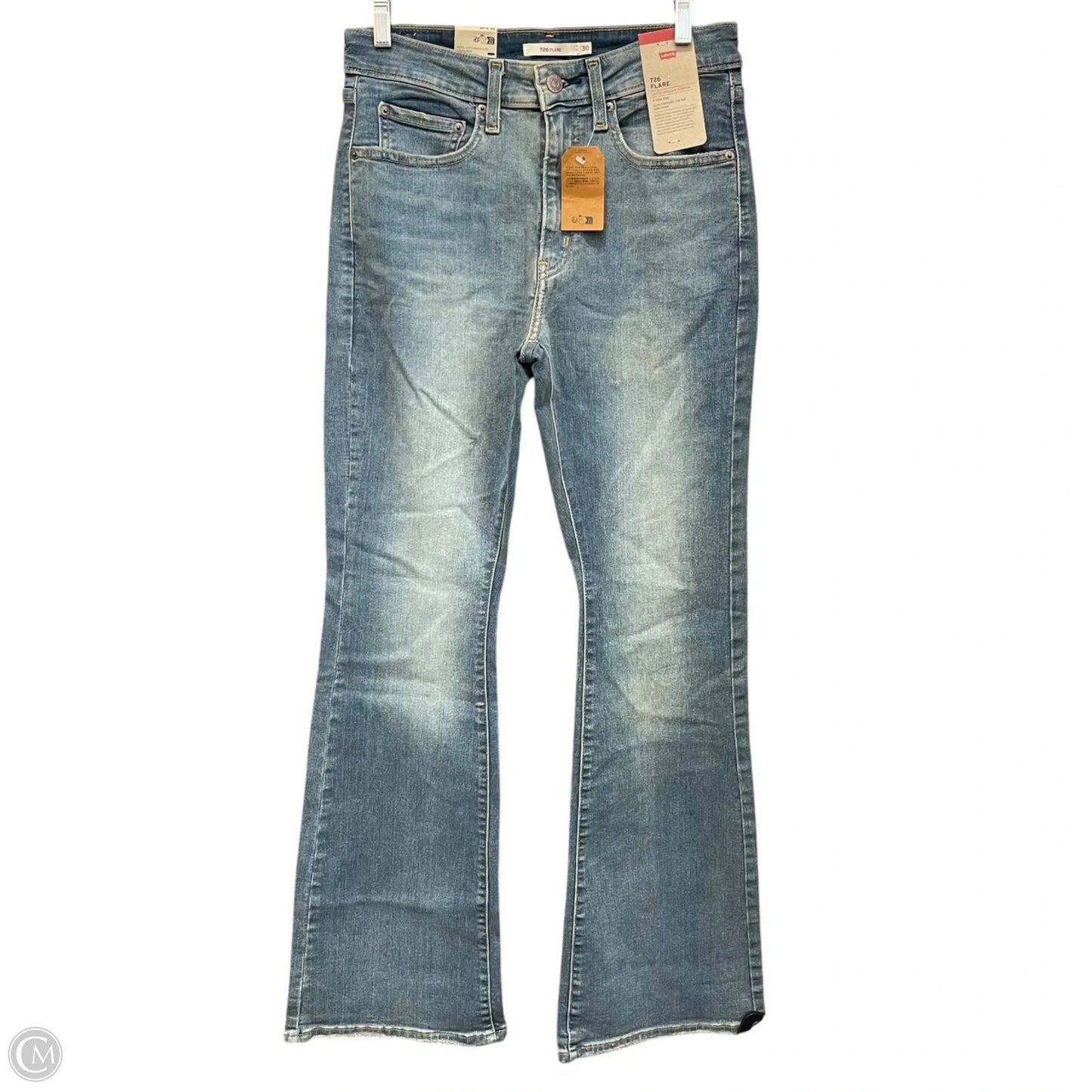 Jeans Flared By Levis In Blue Denim, Size: 10