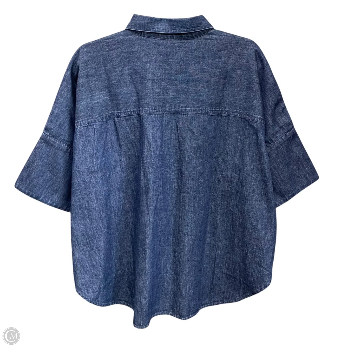 Tunic Short Sleeve By Loft In Blue Denim, Size: M