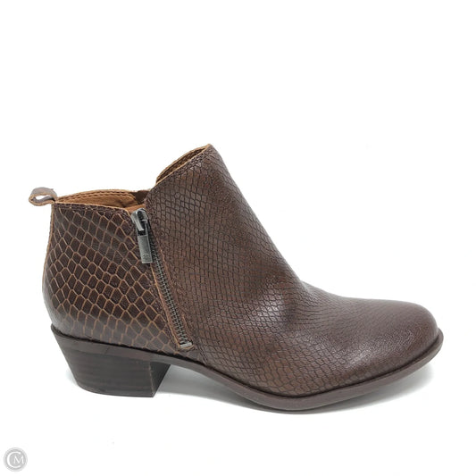 Boots Ankle Heels By Lucky Brand In Brown, Size: 8.5