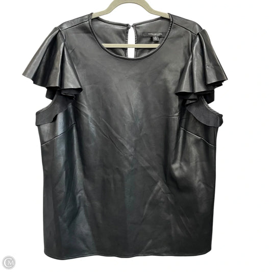 Blouse Short Sleeve By Marc New York In Black, Size: 2x