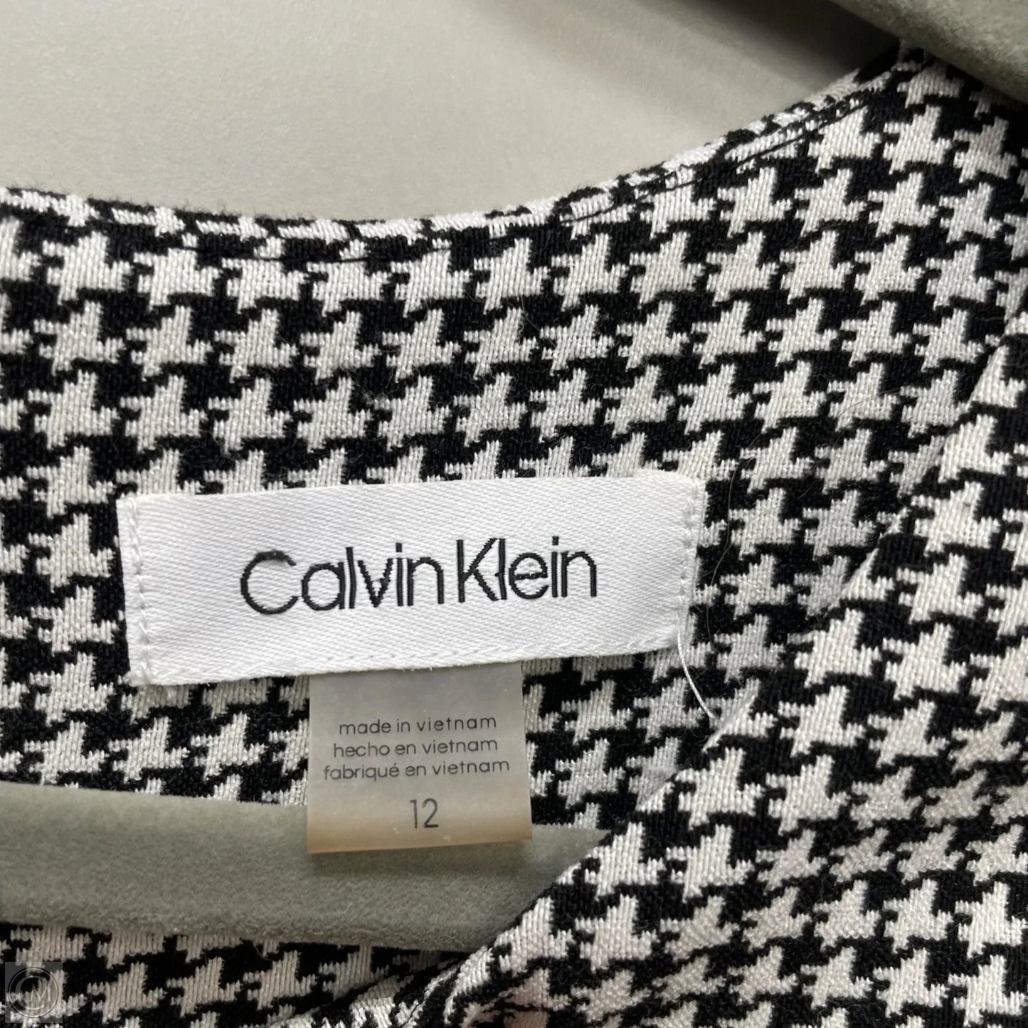 Dress Work By Calvin Klein In Black & White, Size: L