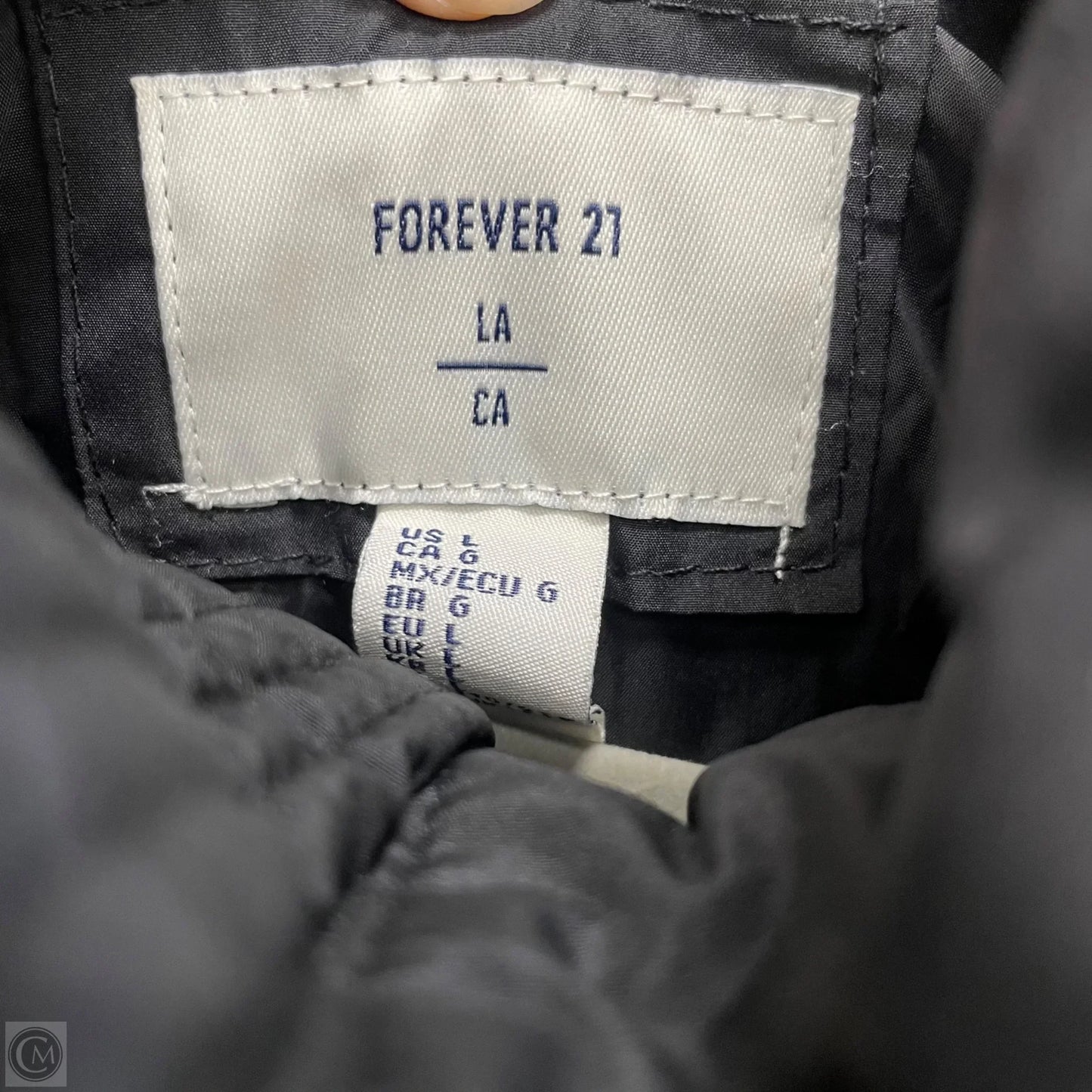 Coat Puffer & Quilted By Forever 21 In Black, Size: L