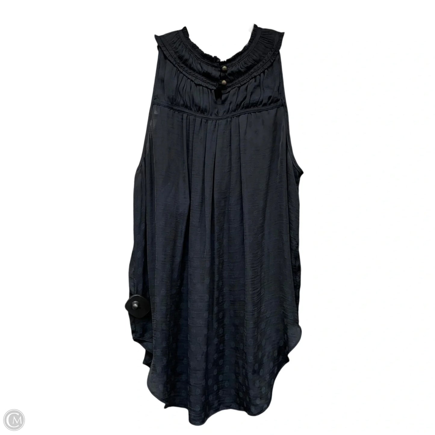 Blouse Sleeveless By Maeve In Black & Blue, Size: 4