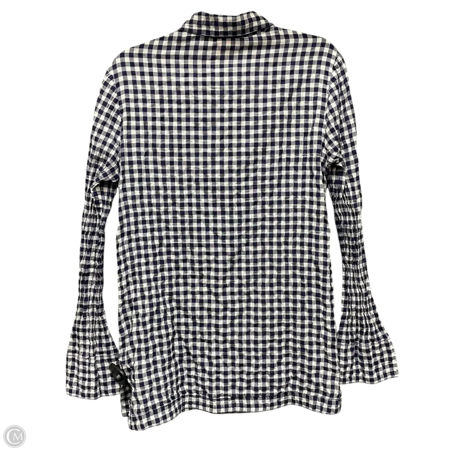 Top Long Sleeve Designer By Tory Burch In Blue & White, Size: 10