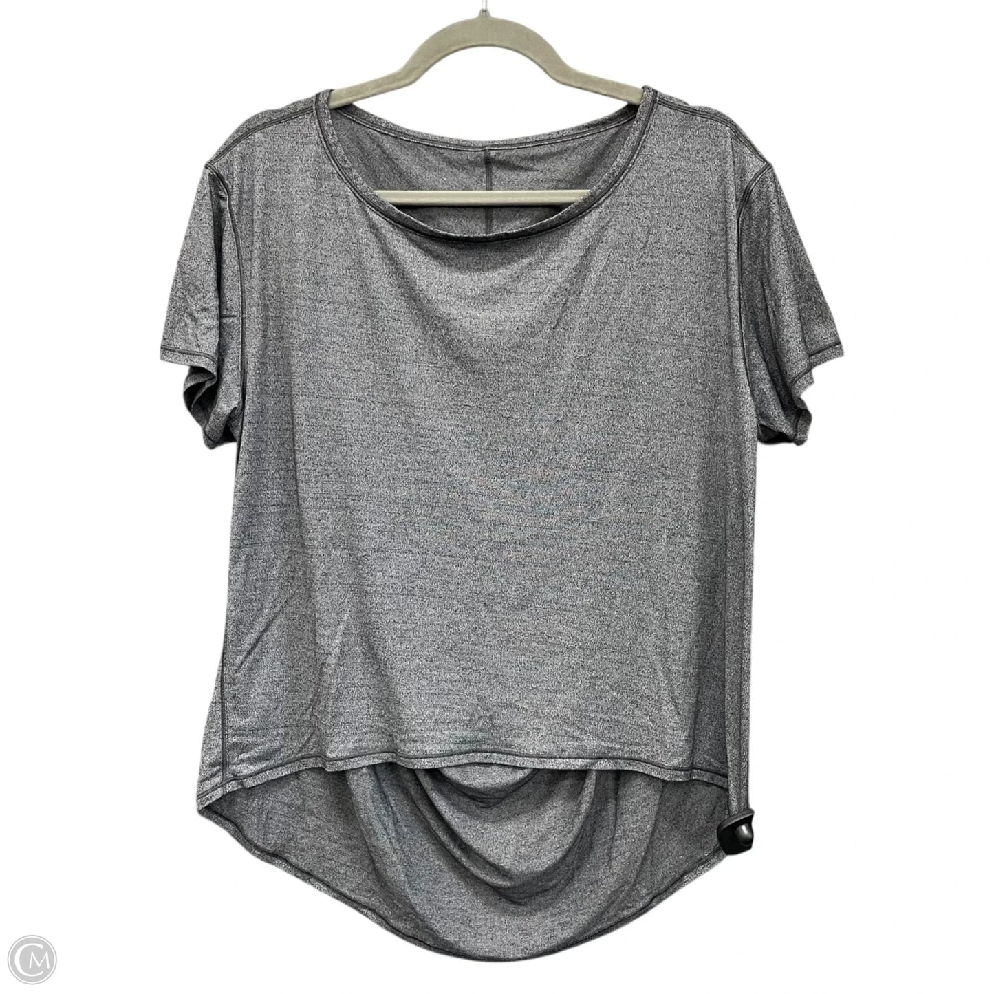 Athletic Top Short Sleeve By Lululemon In Grey, Size: M