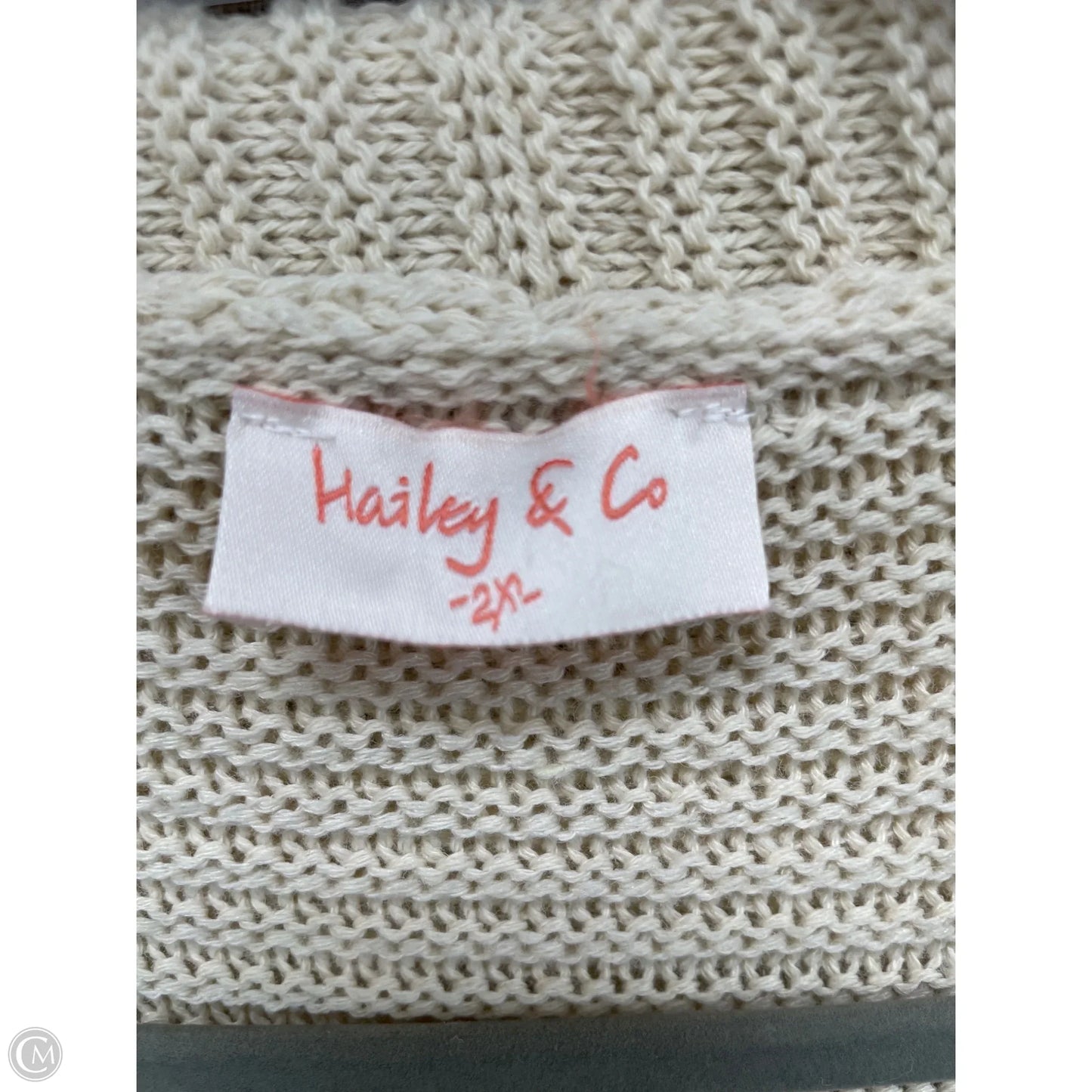 Sweater Cardigan By Hailey & Co In Beige, Size: 2x