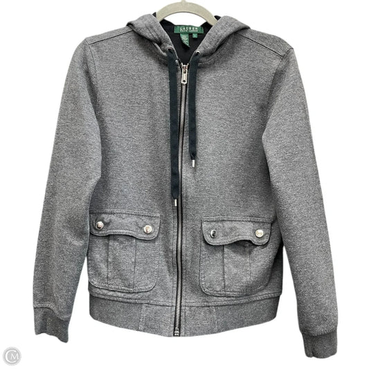 Sweatshirt Hoodie By Lauren By Ralph Lauren In Grey, Size: S