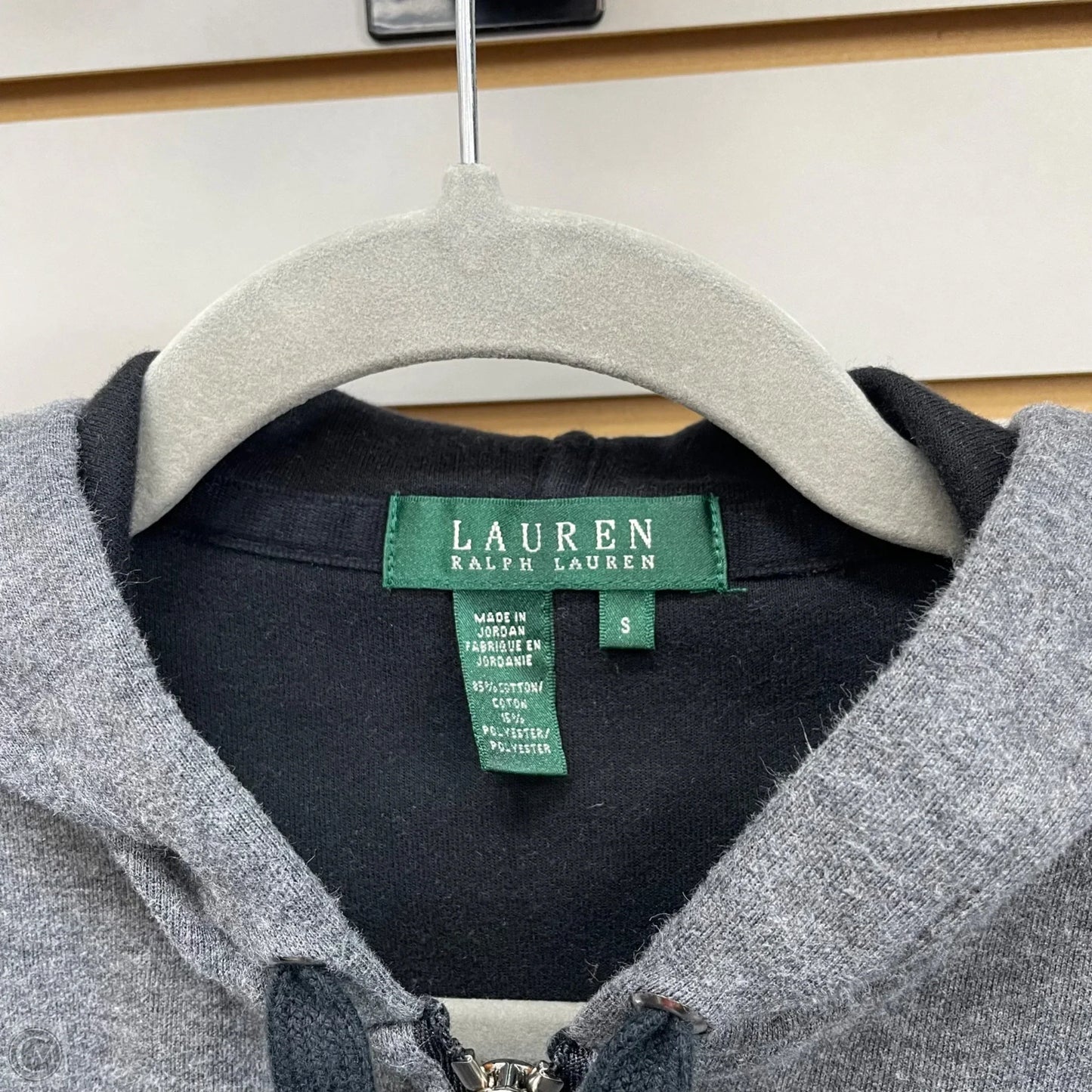 Sweatshirt Hoodie By Lauren By Ralph Lauren In Grey, Size: S