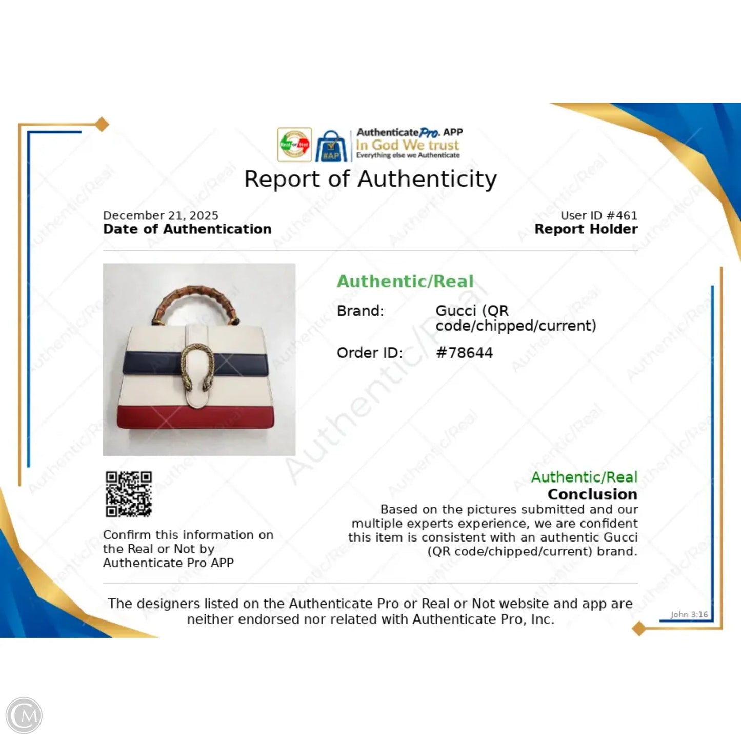 Handbag Luxury Designer By Gucci, Size: Medium