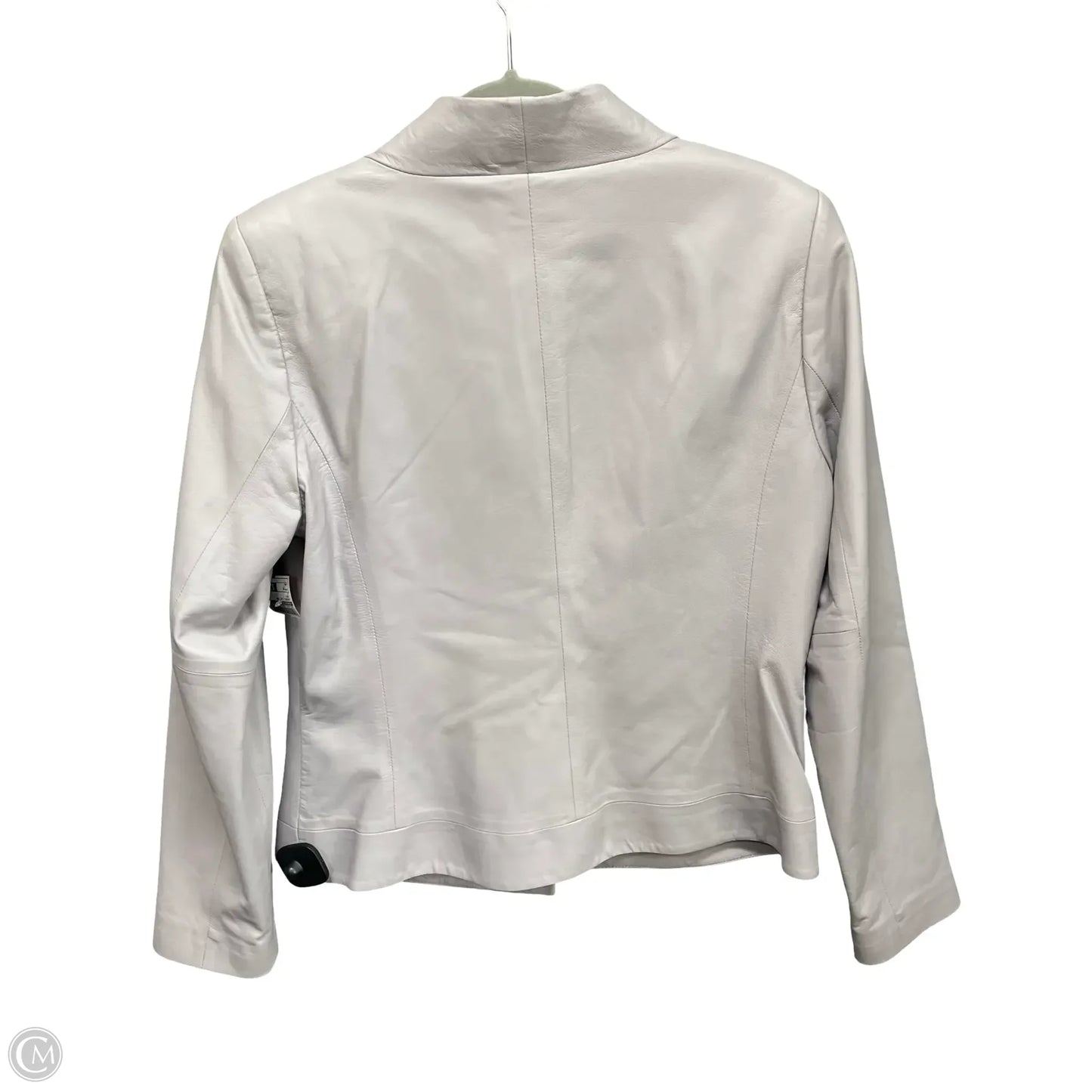 Jacket Leather By Doncaster In Grey, Size: 8