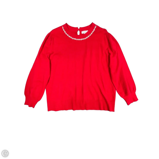 Sweater By Liz Claiborne In Red, Size: 1x
