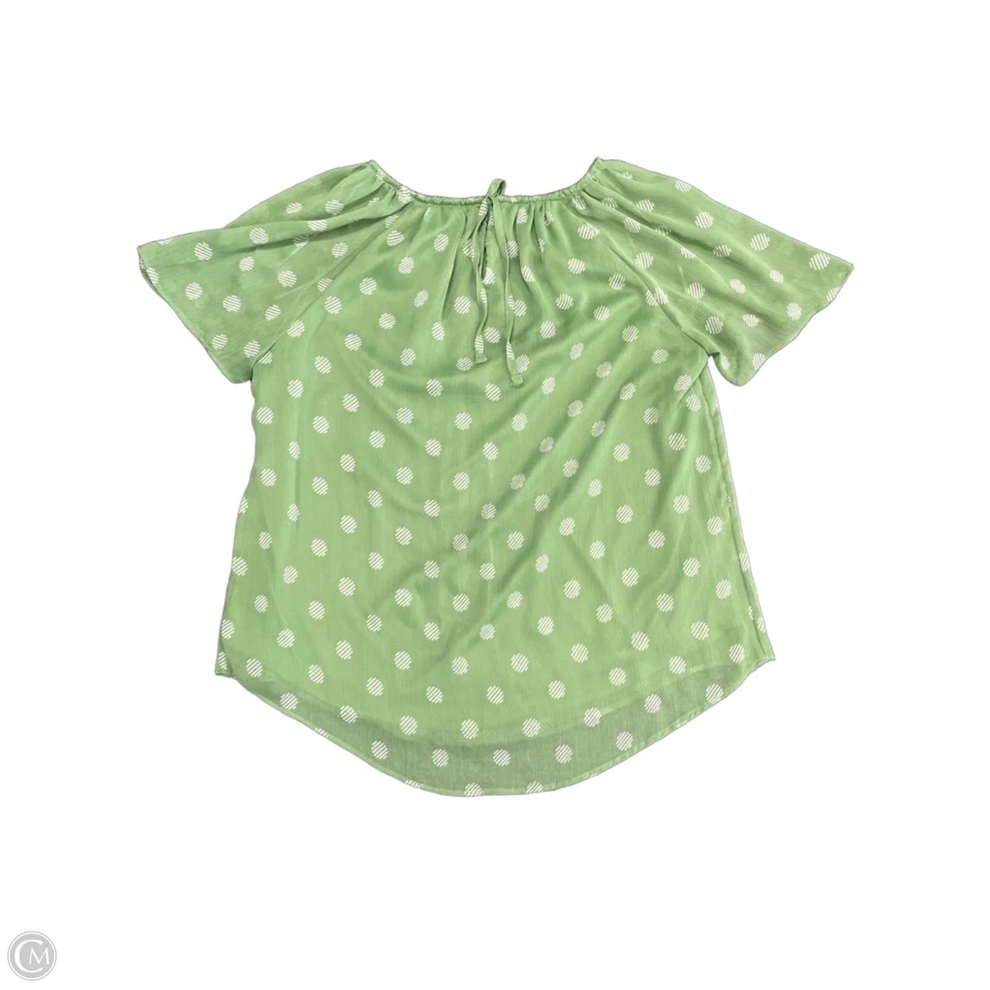 Top Short Sleeve By Lc Lauren Conrad In Green & White, Size: S
